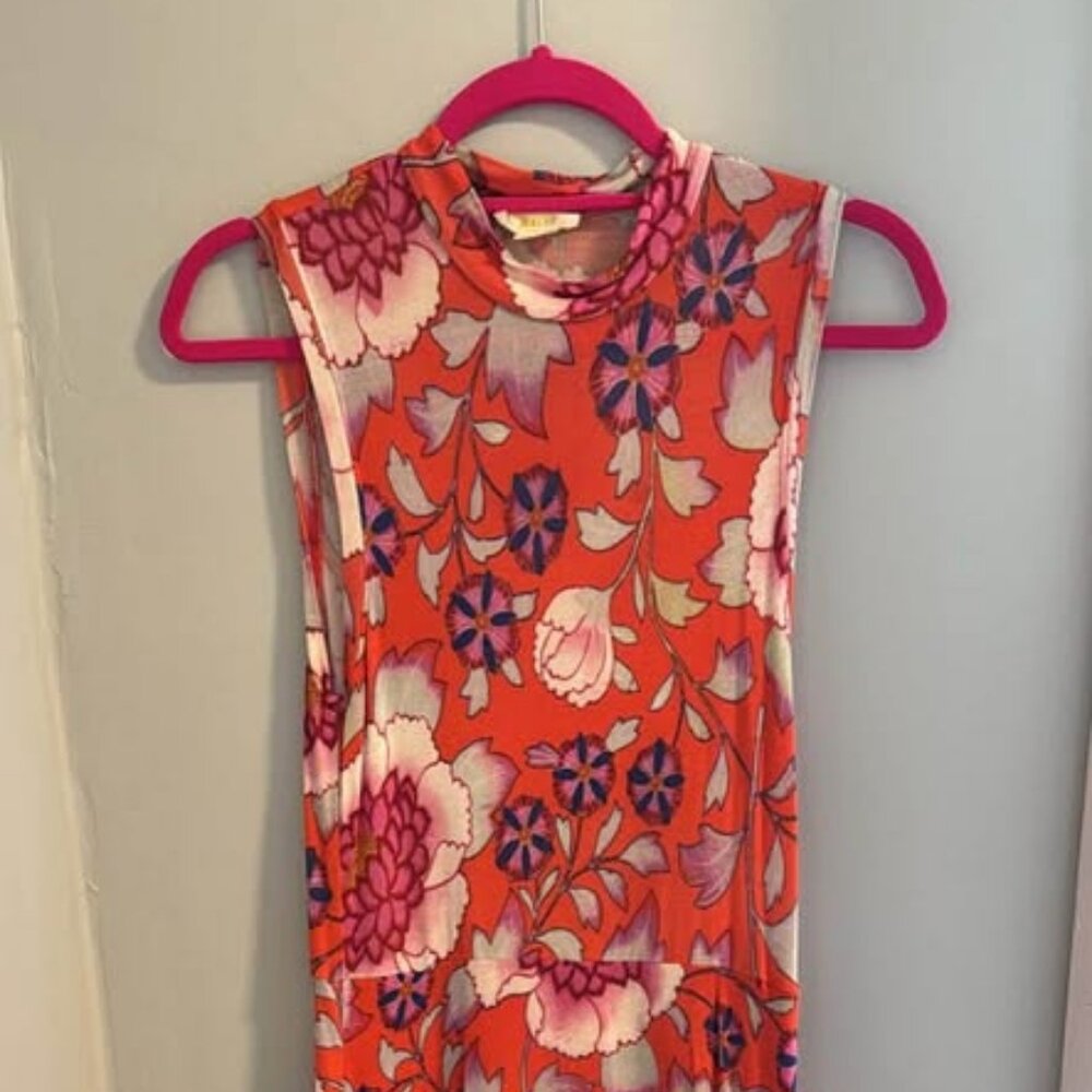 Anthropology Maeve xs orange floral sleeveless dress